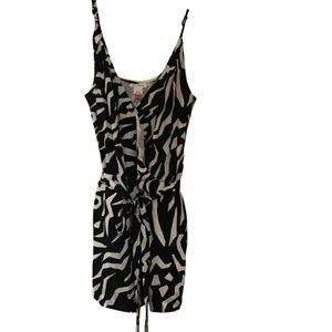 Club Monaco Navy White Print Printed Romper/Jumpsu